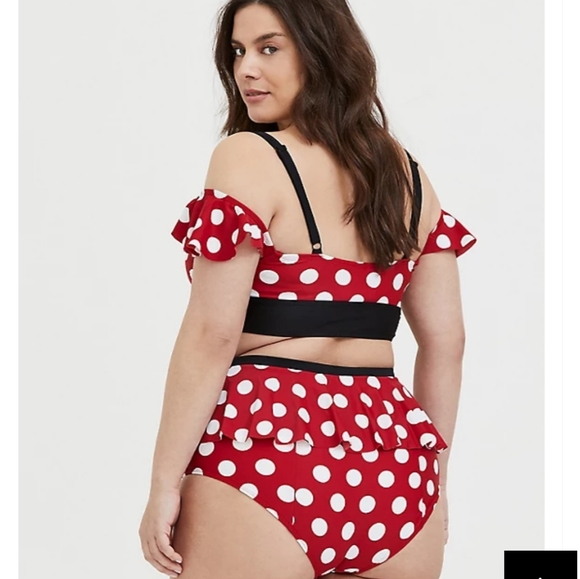 Polka dot Torrid minnie mouse ruffle bikini top - Picture 2 of 2